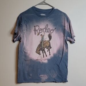 Blue and Pink Rodeo Graphic T-Shirt